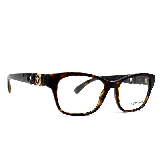 NEW VERSACE VE3306 108 HAVANA AUTHENTIC EYEGLASSES FRAME - Picture 2 of 14